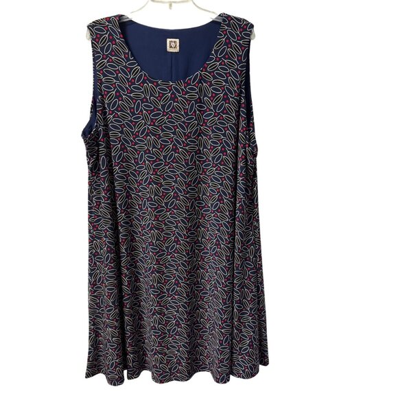 Anne Klein Sleeveless Dress With Geometric Pattern blue multi sz 2X??? dress - Picture 6 of 12